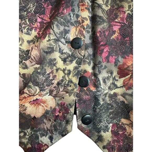 Best American Clothing Co. Women's Multicolor Floral Print Button Front Vest - Picture 5 of 7
